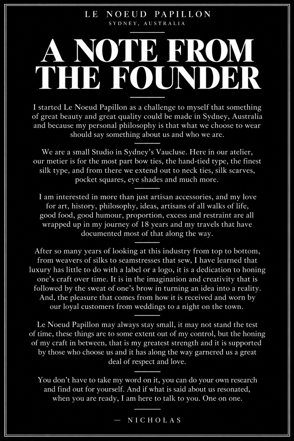 A Note From The Founder - In Case You Just Found Us
