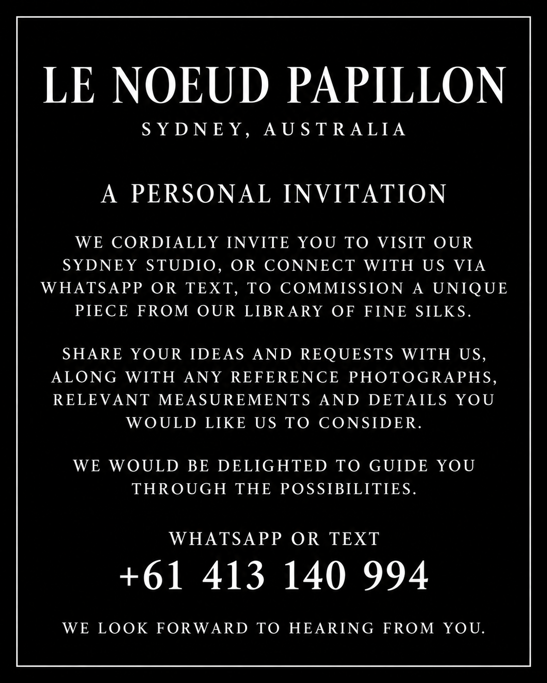 A Bespoke Invitation From Le Noeud Papillon