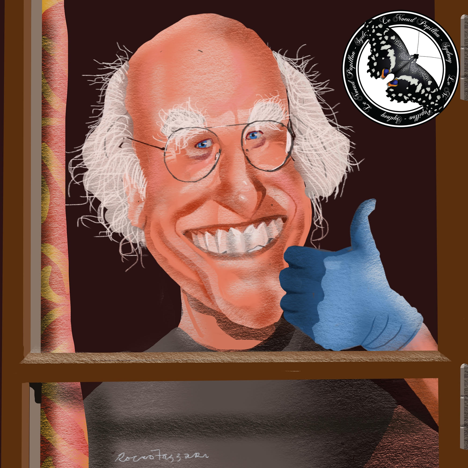 Rocco Fazzarri Draws Larry David In Isolation For Le Noeud Papillon