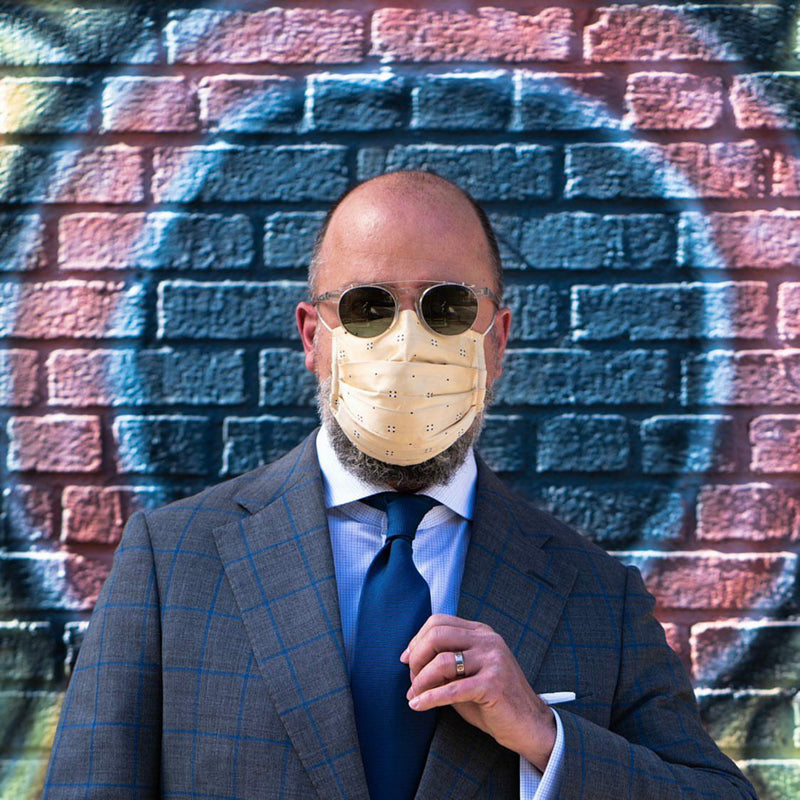 The Snob Report Wearing Our Silk Face Mask
