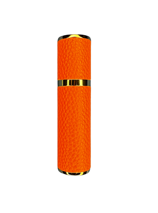 Engraved PU Leather 10ML Atomiser In Orange