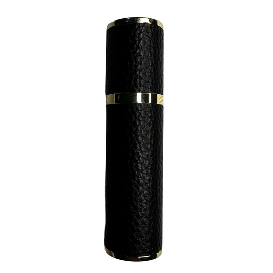 Engraved PU Leather 10ML Atomiser In Black