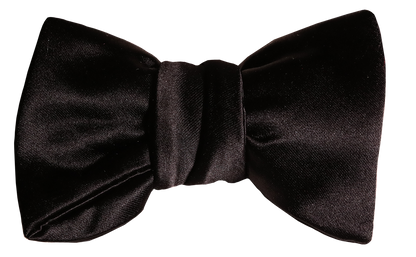 Black Satin Silk Self Tying Bow Tie