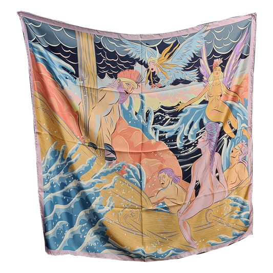 Odysseus Resists The Calls Of The Sirens #3  90cm Silk Scarf